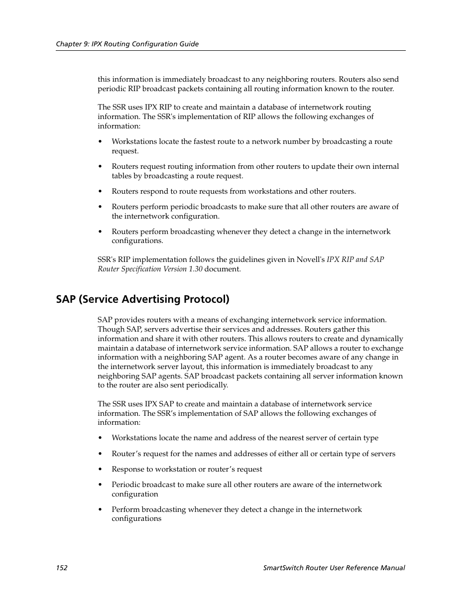 Sap (service advertising protocol) | Cabletron Systems SmartSwitch Router 9032578-02 User Manual | Page 152 / 207