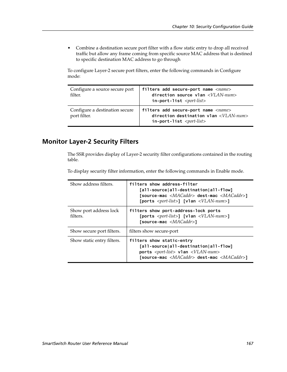 Monitor layer-2 security filters | Cabletron Systems SmartSwitch Router 9032578-02 User Manual | Page 167 / 207