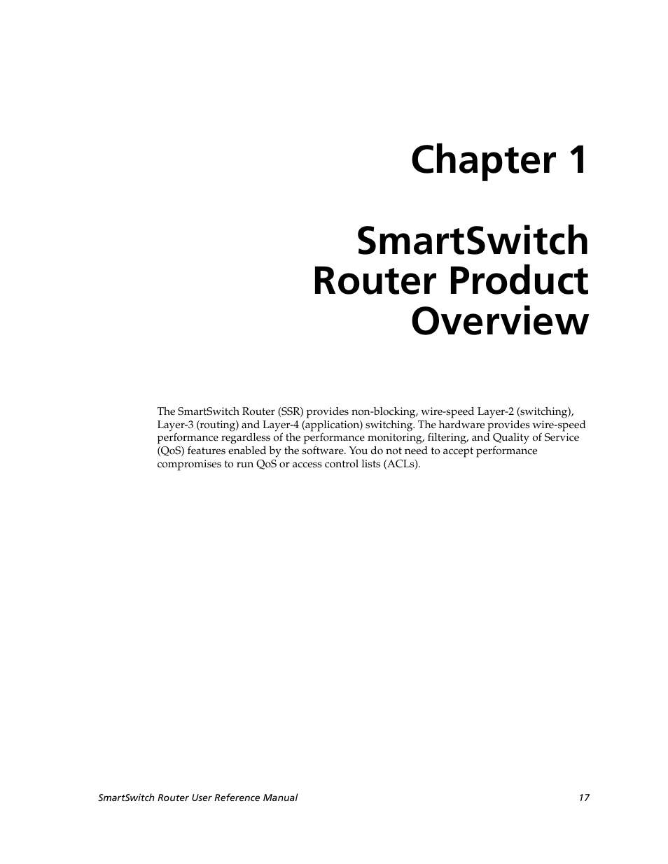 Smartswitch router product overview, Chapter 1: smartswitch router product overview, Chapter 1 smartswitch router product overview | Cabletron Systems SmartSwitch Router 9032578-02 User Manual | Page 17 / 207