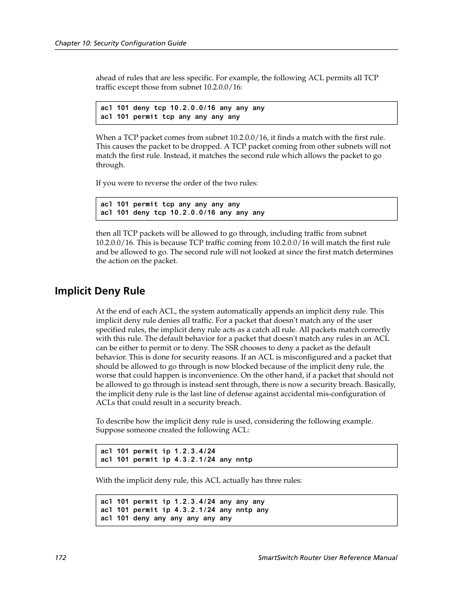Implicit deny rule | Cabletron Systems SmartSwitch Router 9032578-02 User Manual | Page 172 / 207