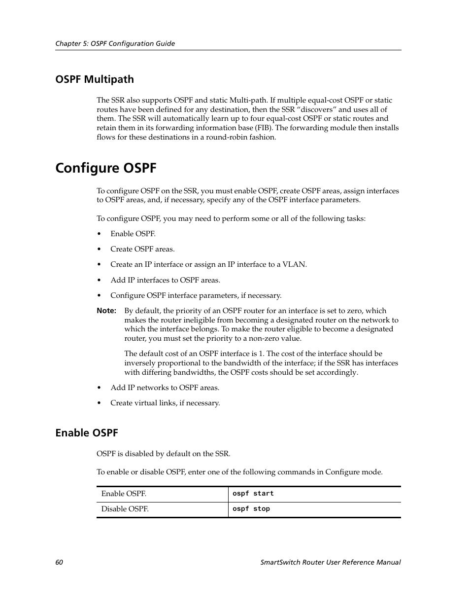 Ospf multipath, Configure ospf, Enable ospf | Cabletron Systems SmartSwitch Router 9032578-02 User Manual | Page 60 / 207
