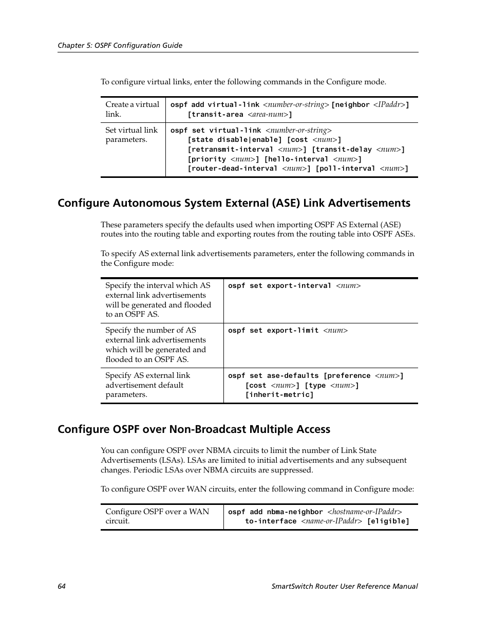 Configure ospf over non-broadcast multiple access | Cabletron Systems SmartSwitch Router 9032578-02 User Manual | Page 64 / 207