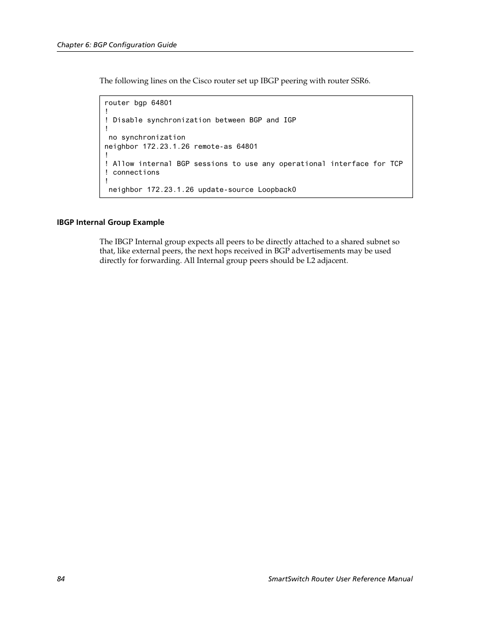 Ibgp internal group example | Cabletron Systems SmartSwitch Router 9032578-02 User Manual | Page 84 / 207