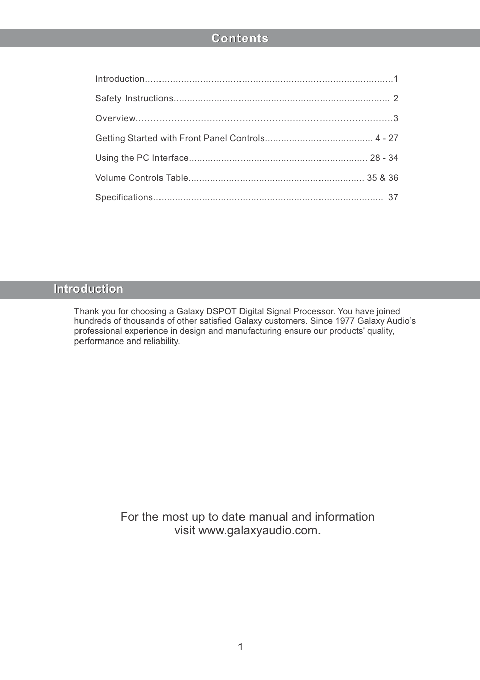 Galaxy Audio DS-EQ230 User Manual | Page 2 / 40