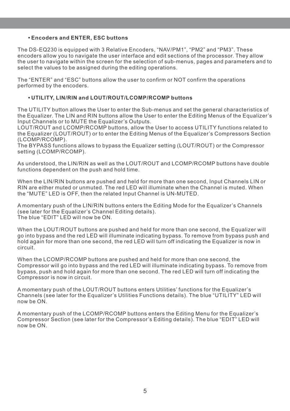Galaxy Audio DS-EQ230 User Manual | Page 6 / 40
