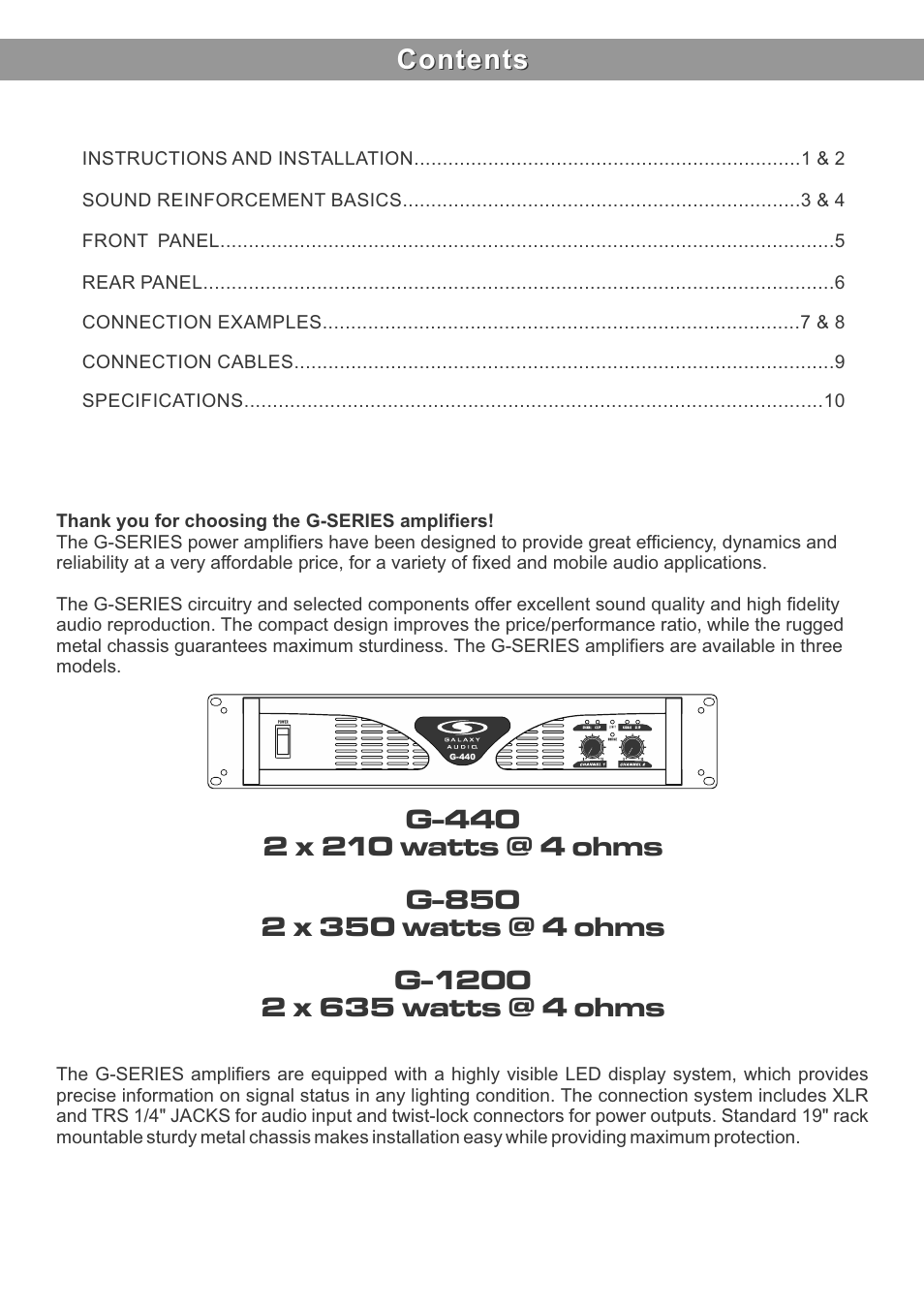 Galaxy Audio G-1200 User Manual | Page 4 / 16
