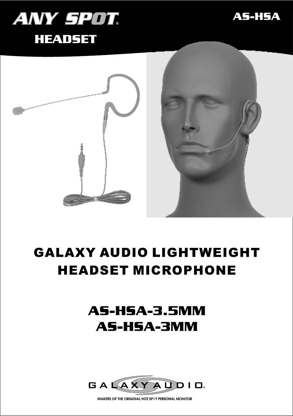 Galaxy Audio AS-HSA User Manual | 4 pages