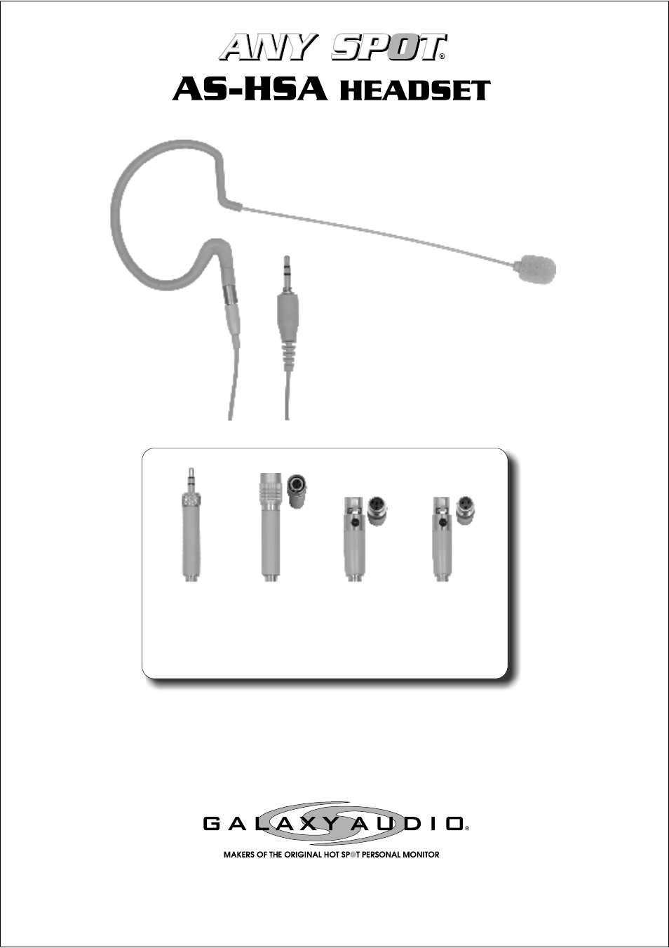 Optional adaptors available | Galaxy Audio AS-HSA User Manual | Page 4 / 4