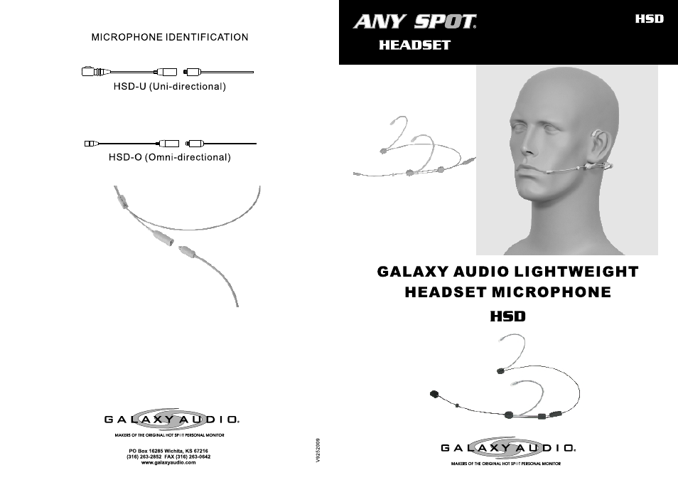 Galaxy Audio HSD User Manual | 2 pages