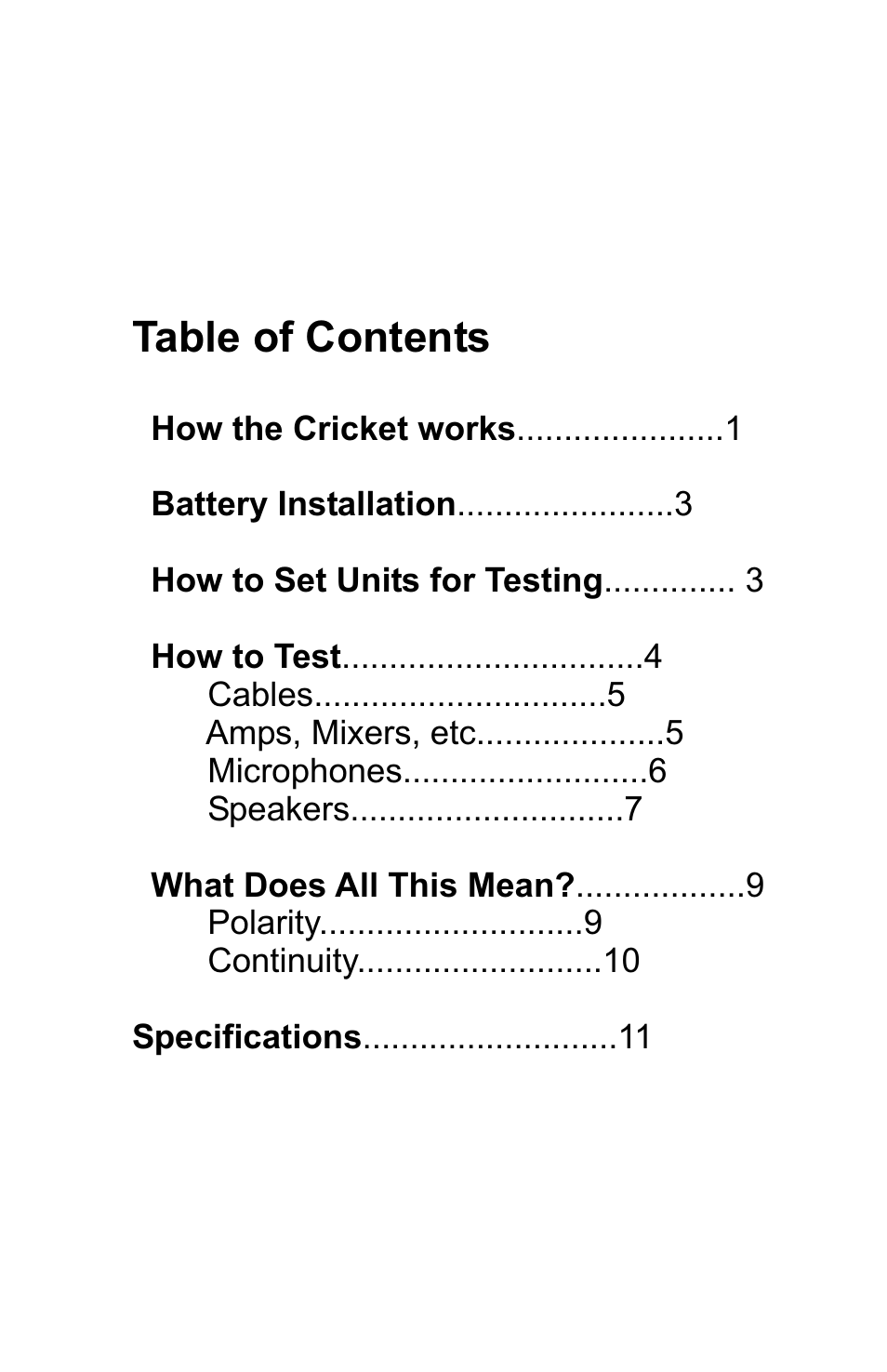 Galaxy Audio CRICKET POLARITY TEST SET User Manual | Page 2 / 14