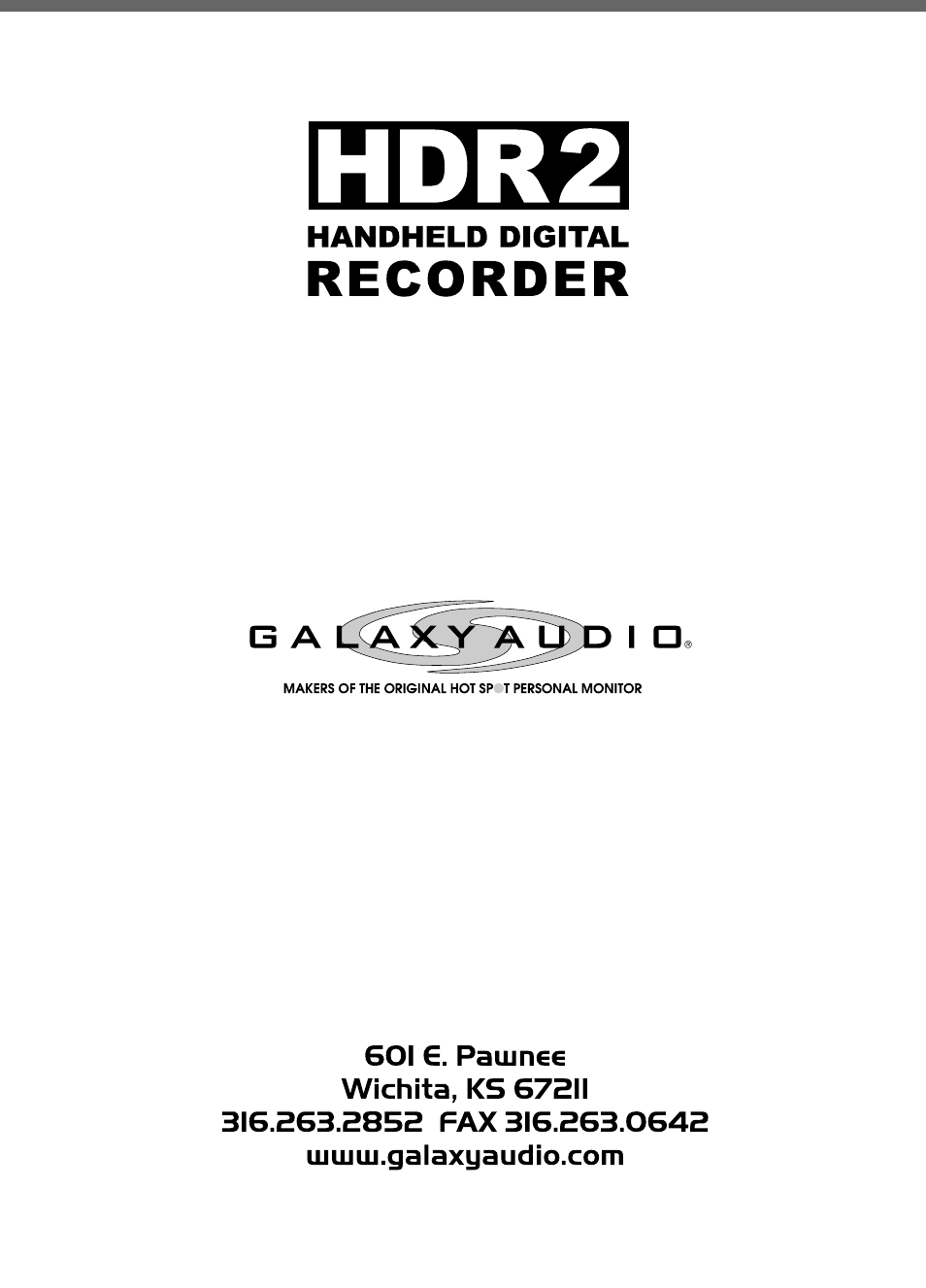 Specifications subject to change without notice | Galaxy Audio HDR2 User Manual | Page 14 / 14