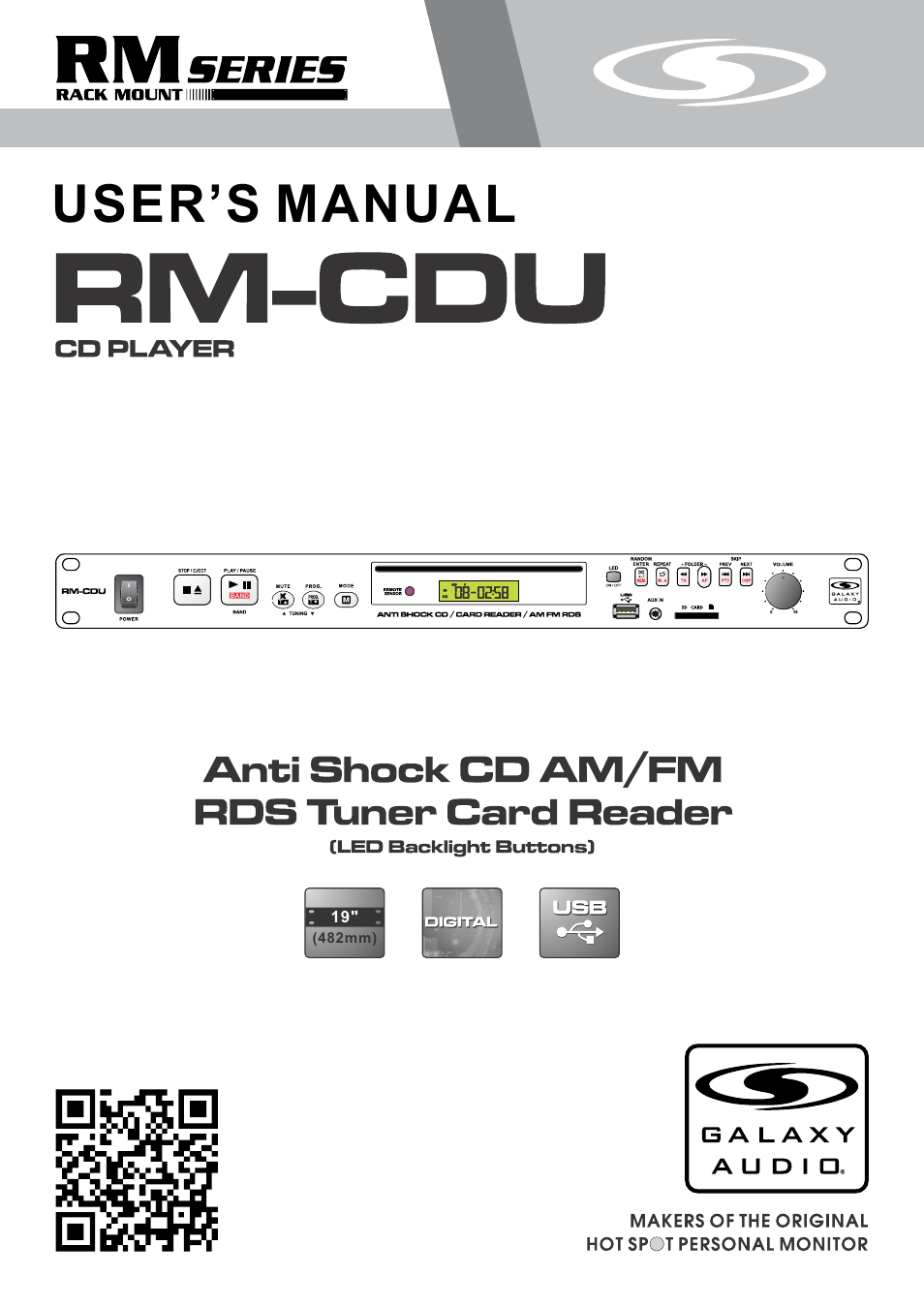 Galaxy Audio RM-CDU User Manual | 12 pages
