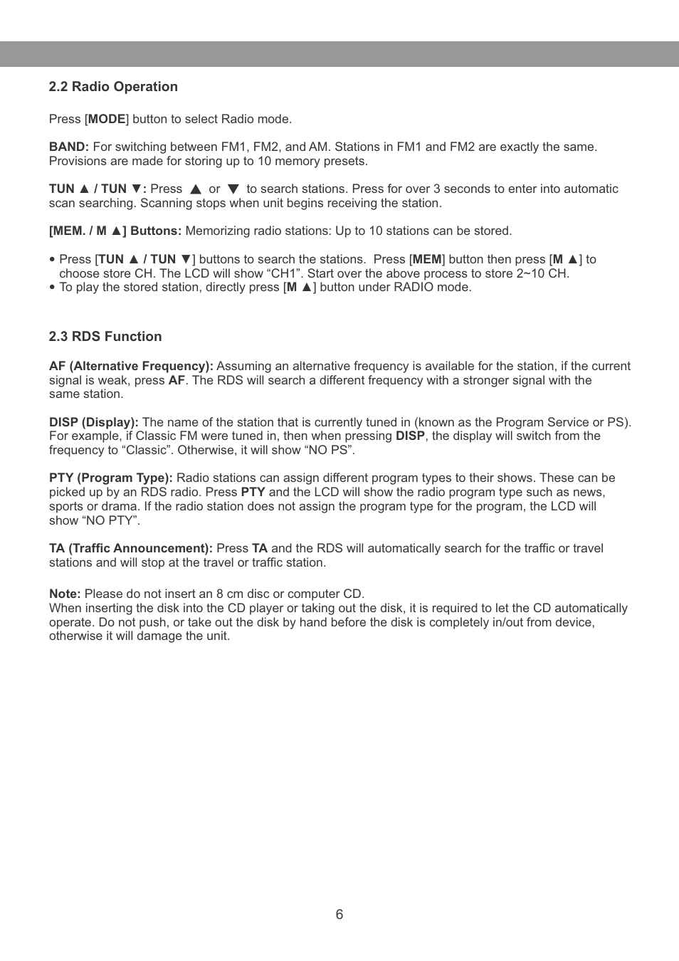 Galaxy Audio RM-CDU User Manual | Page 7 / 12