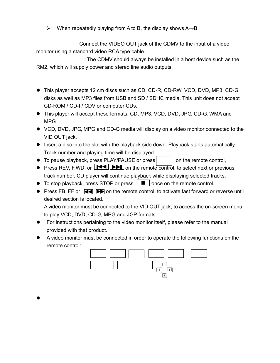 Playing | Galaxy Audio RM-CDV User Manual | Page 2 / 7