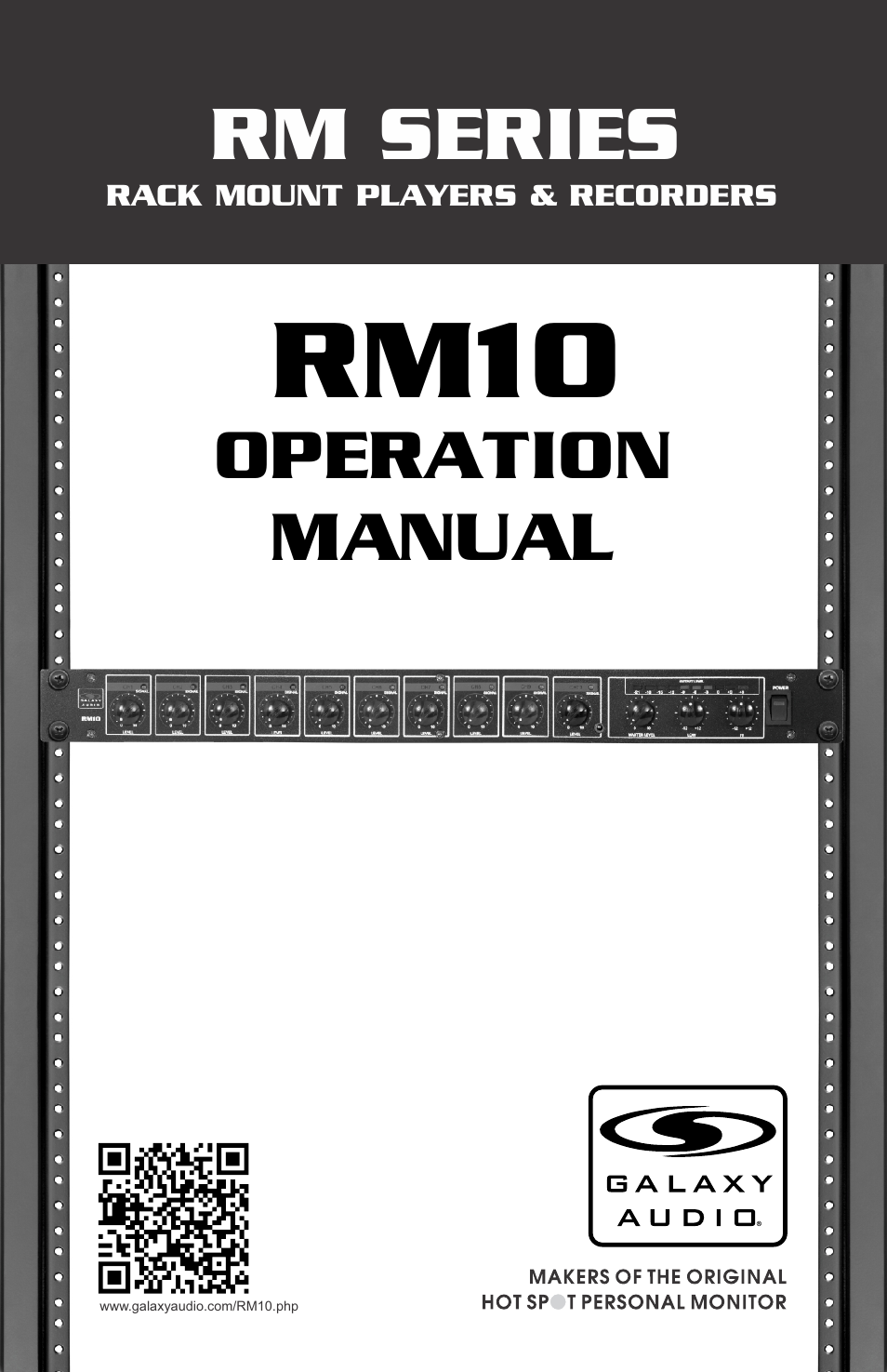 Galaxy Audio RM10 User Manual | 12 pages