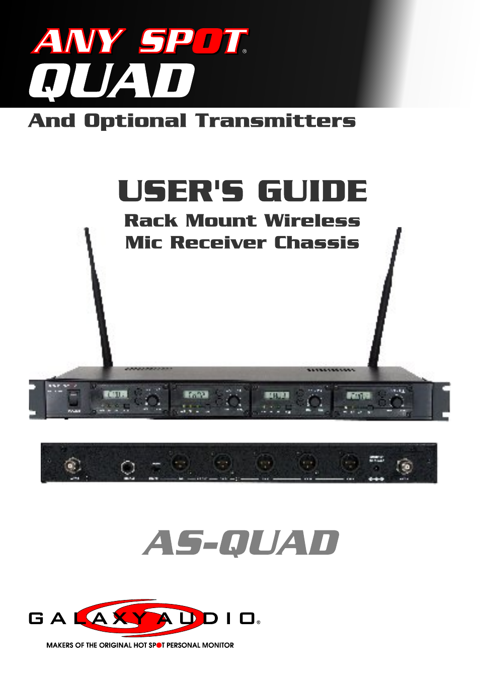 Galaxy Audio AS-QUAD User Manual | 24 pages