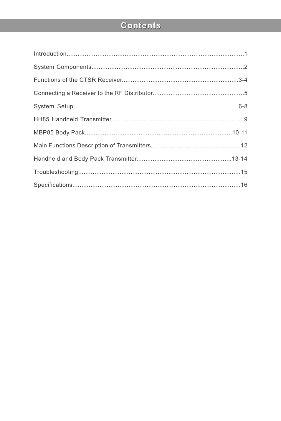 Galaxy Audio CTS User Manual | Page 2 / 20