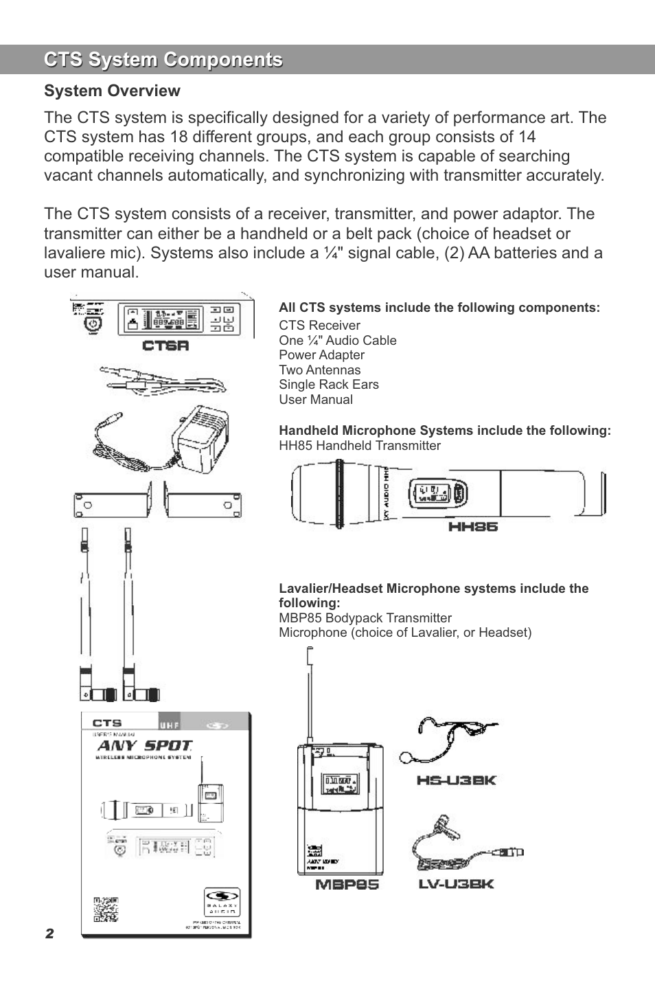 Cts system components | Galaxy Audio CTS User Manual | Page 4 / 20