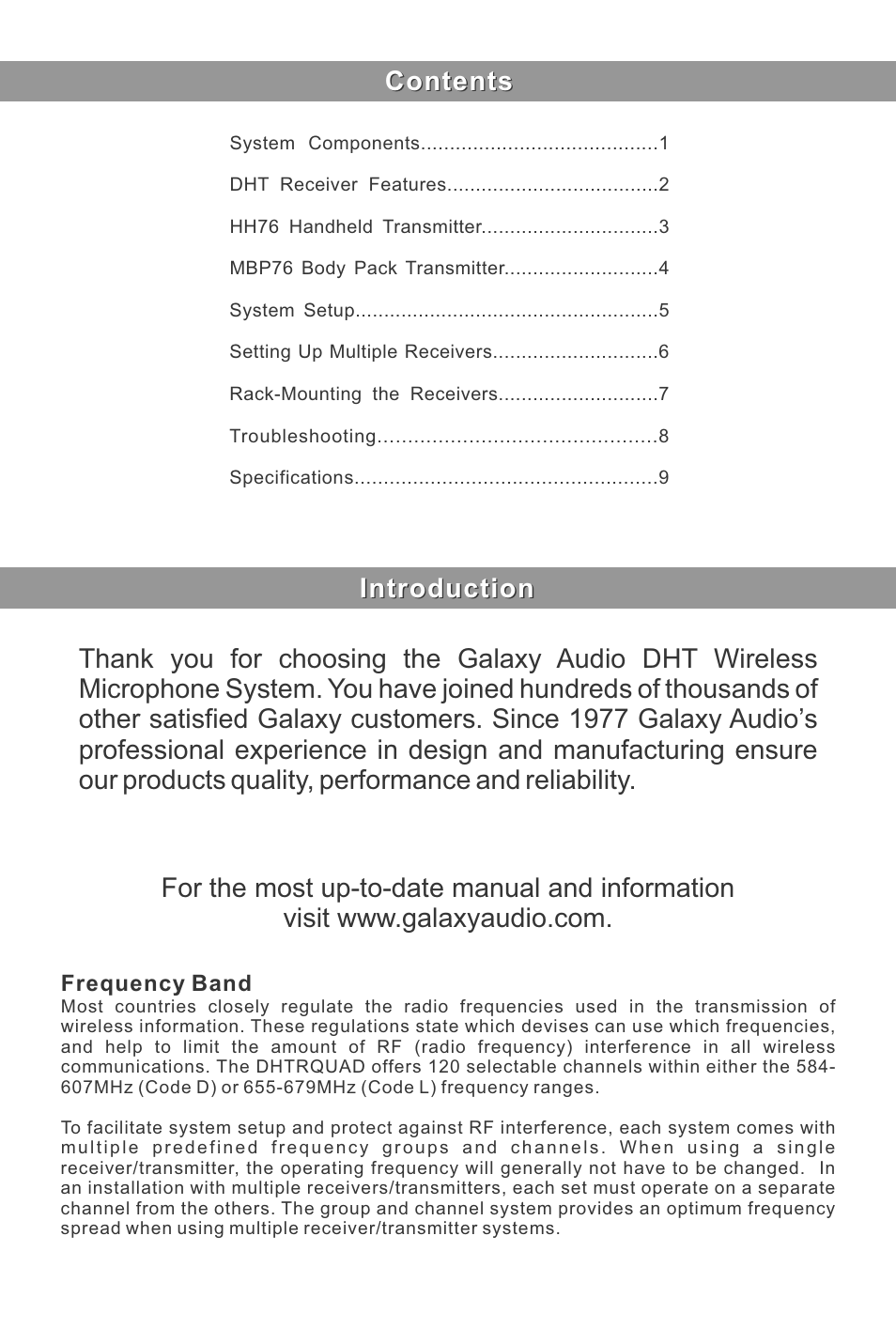 Galaxy Audio DHT User Manual | Page 2 / 12