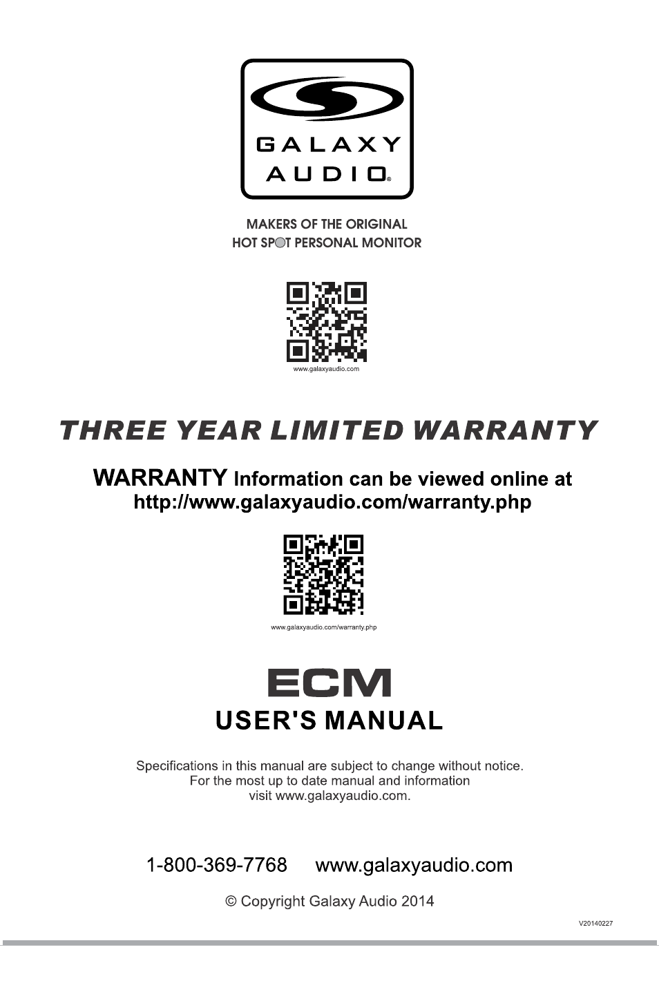 Galaxy Audio ECM User Manual | Page 8 / 8