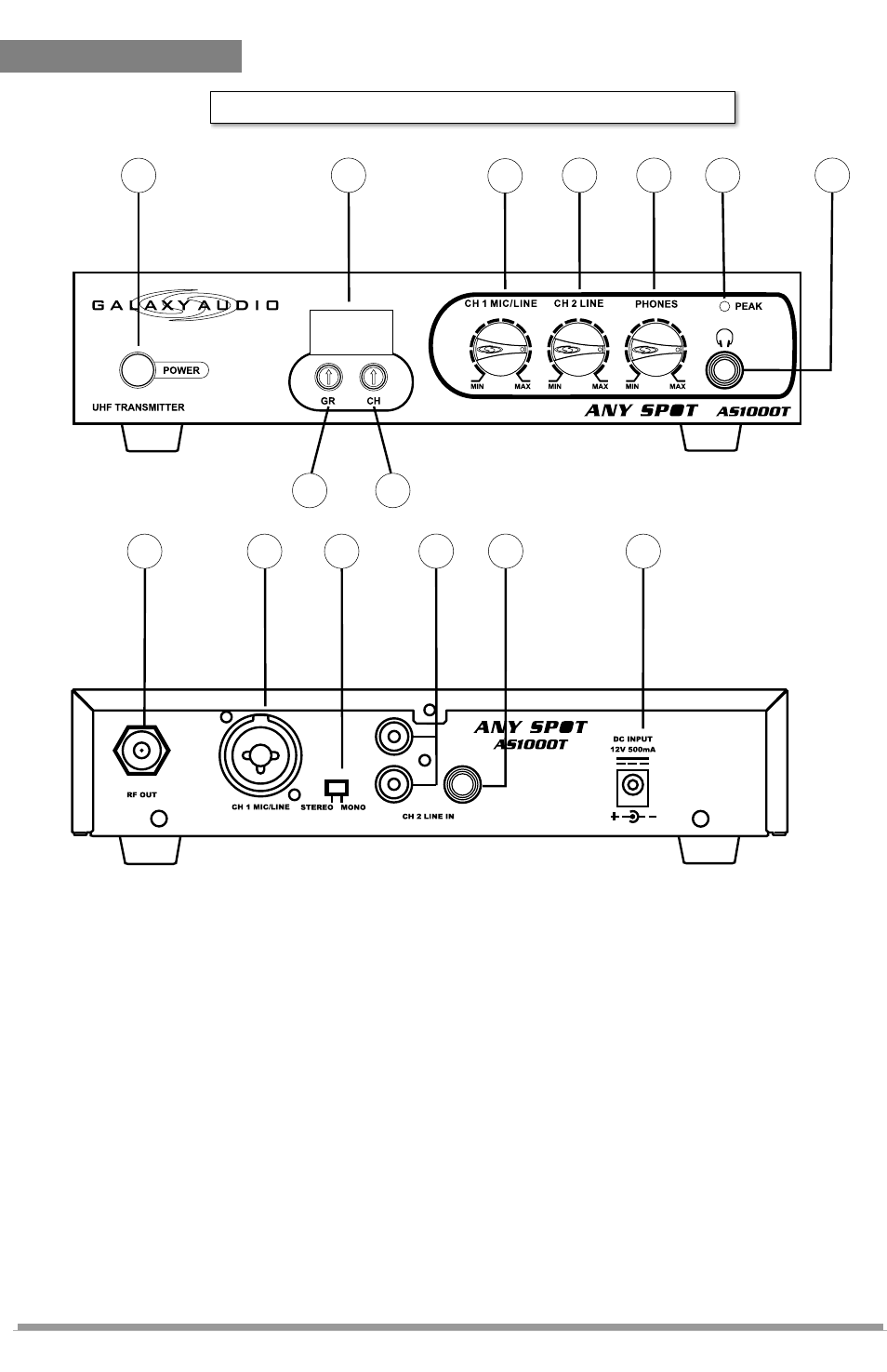 As-1000t | Galaxy Audio AS-1000 User Manual | Page 6 / 20