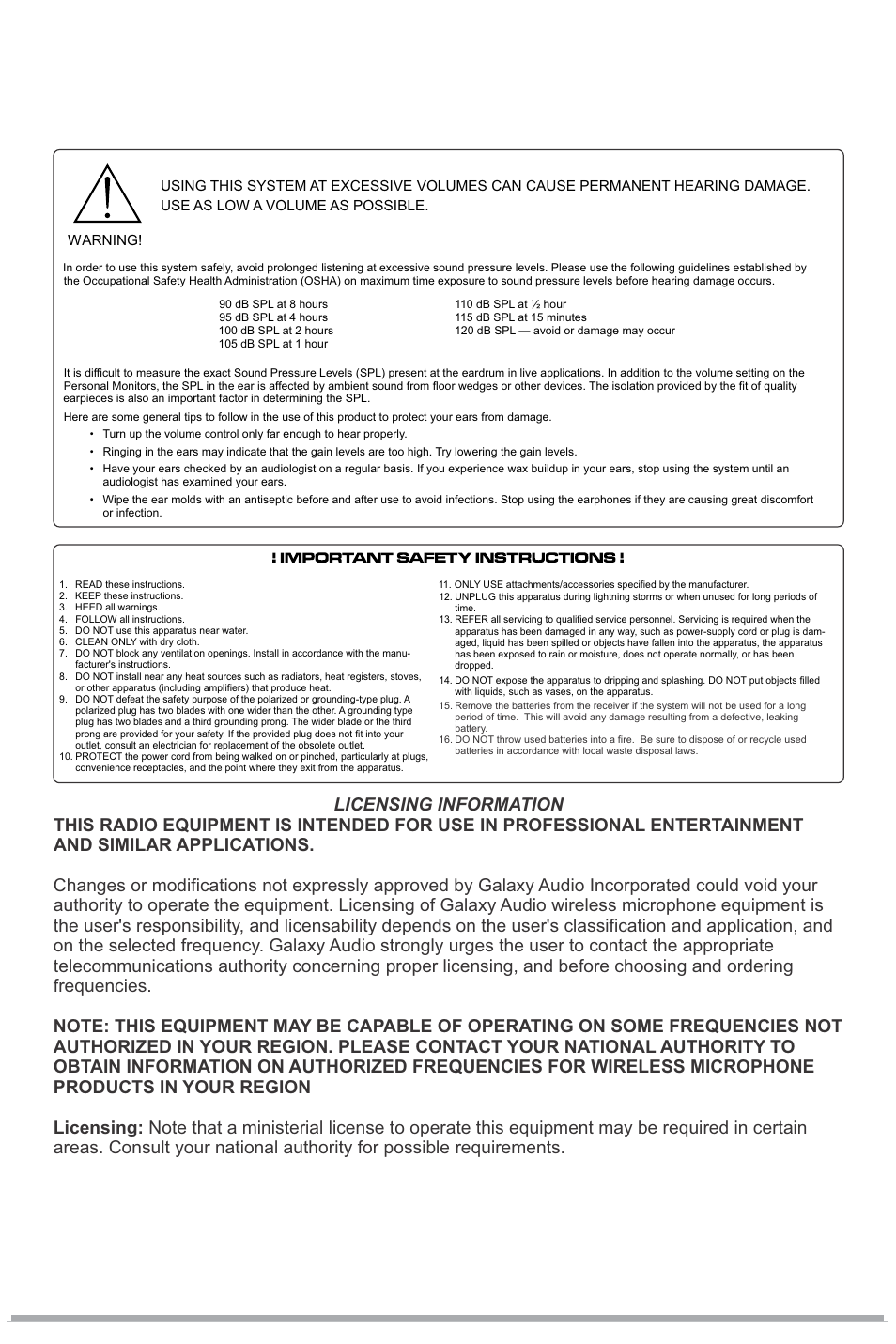 Galaxy Audio AS-900 User Manual | Page 2 / 8