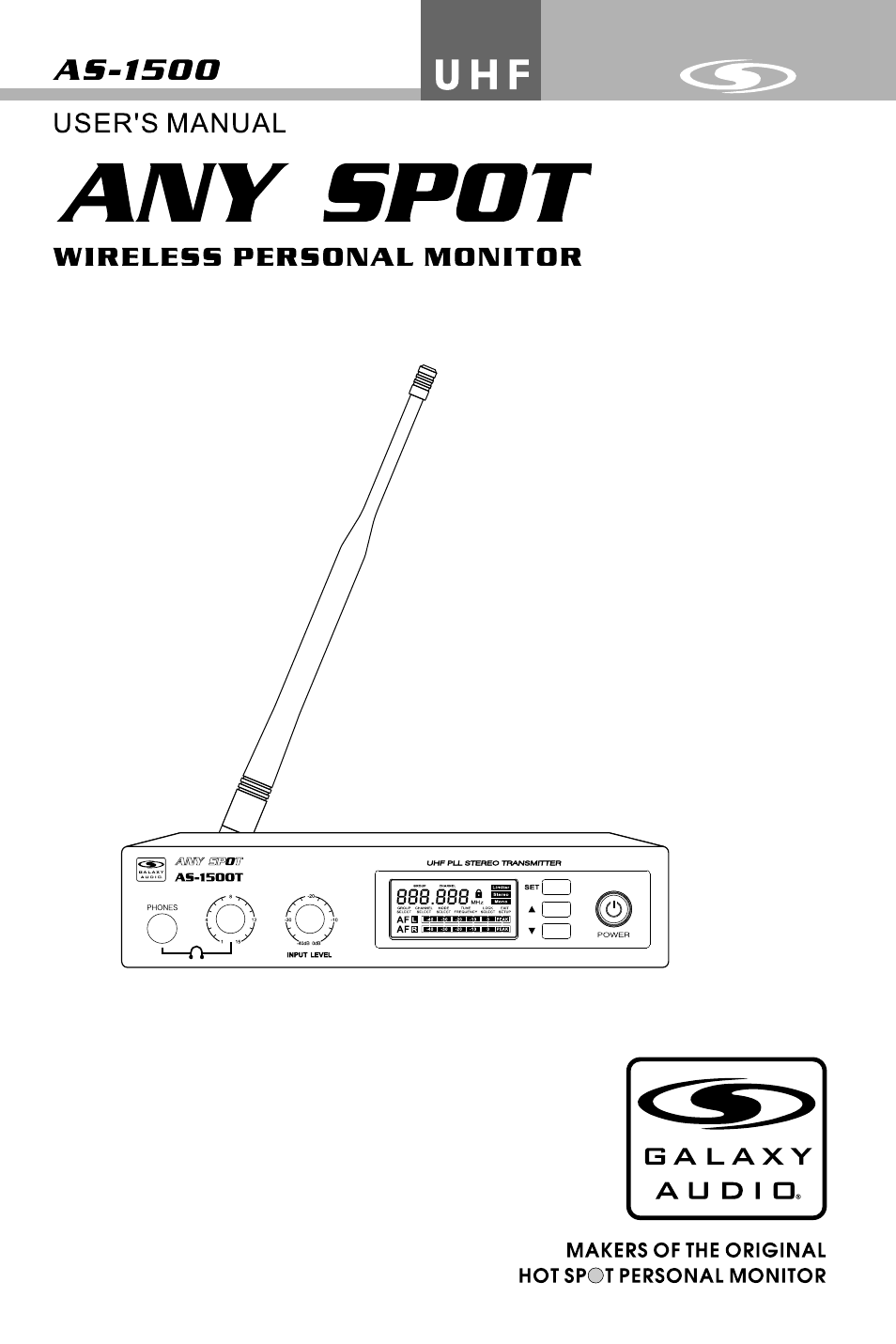 Galaxy Audio AS-1500 User Manual | 8 pages