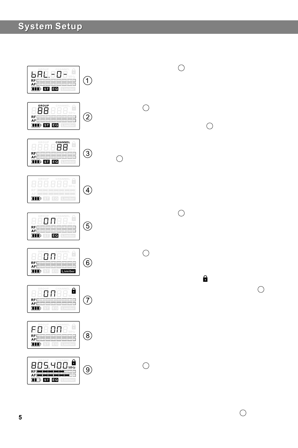 Bodypack receiver programming | Galaxy Audio AS-1500 User Manual | Page 6 / 8