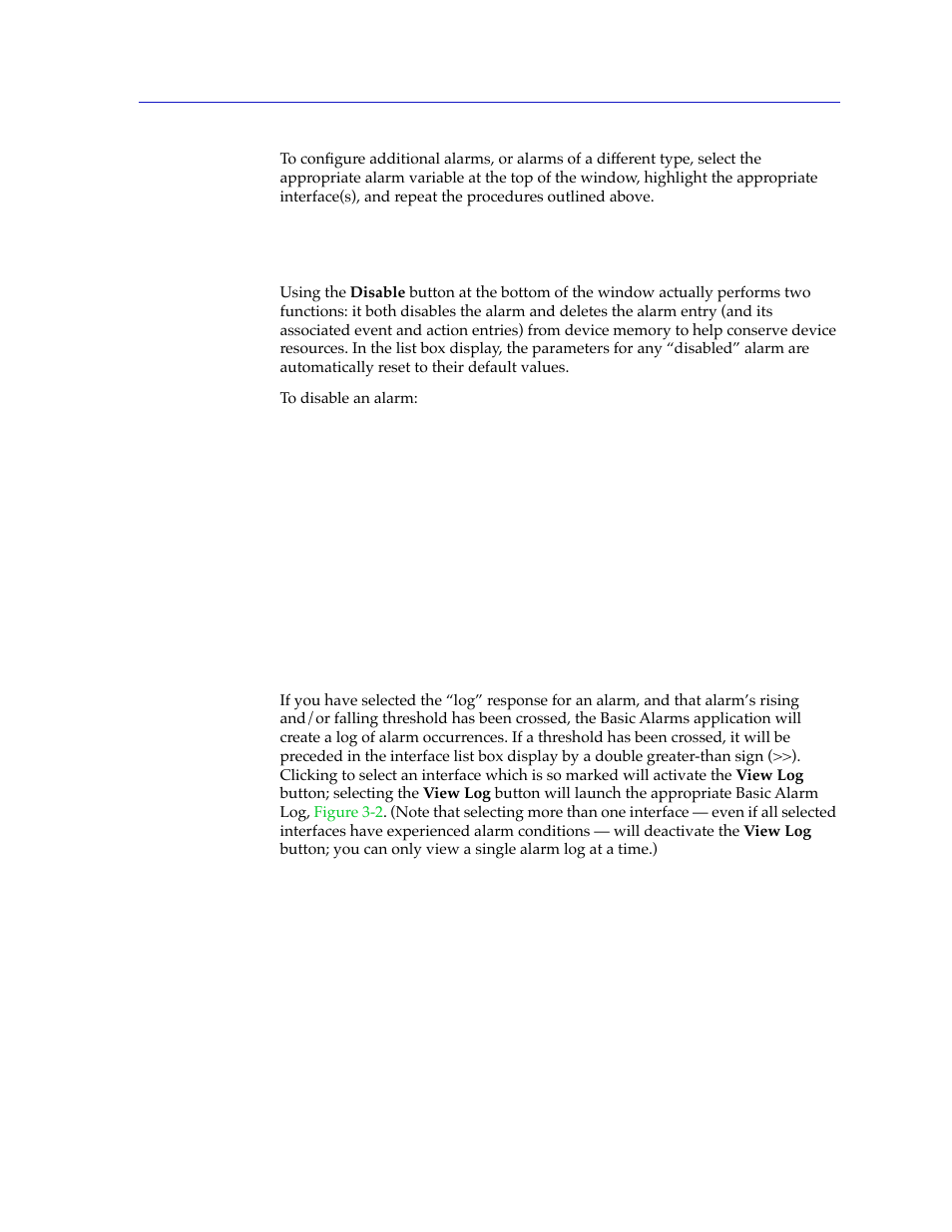 Disabling a basic alarm, Viewing the basic alarm log | Cabletron Systems 2000 User Manual | Page 107 / 196