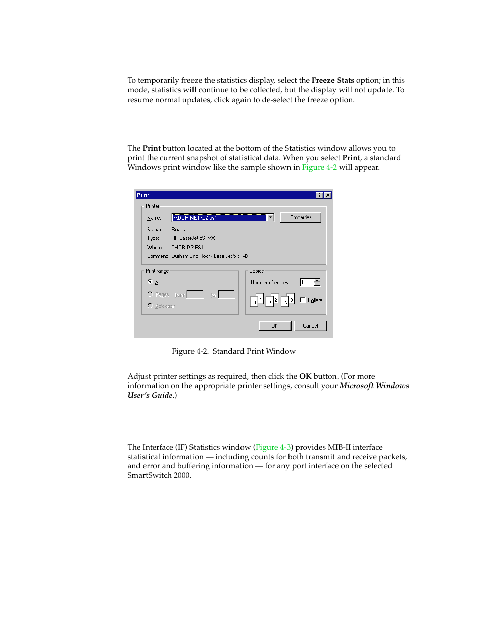 Printing statistics, If statistics, Printing statistics -6 | If statistics -6 | Cabletron Systems 2000 User Manual | Page 132 / 196