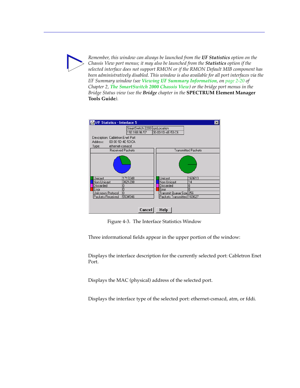 Ace statistics, Figure 4-3 | Cabletron Systems 2000 User Manual | Page 133 / 196