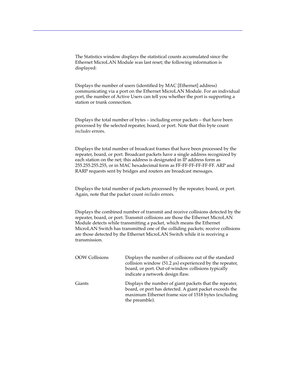 Statistics defined, Statistics deþned -4 | Cabletron Systems 2000 User Manual | Page 138 / 196