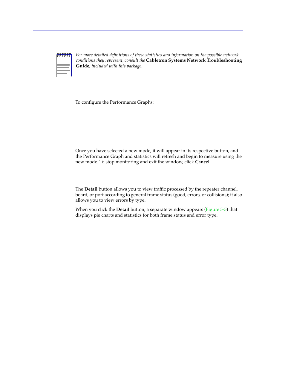 Configuring the performance graphs, The detail button | Cabletron Systems 2000 User Manual | Page 146 / 196