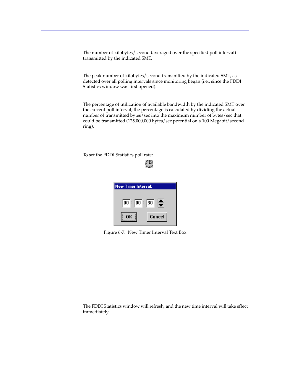 Setting the fddi statistics poll rate, Setting the fddi statistics poll rate -13 | Cabletron Systems 2000 User Manual | Page 173 / 196