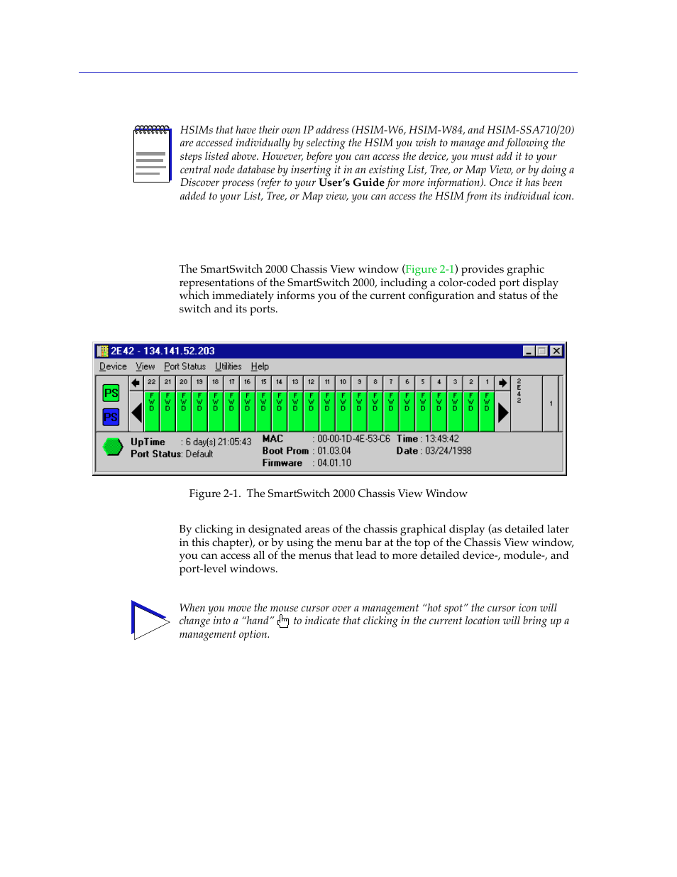 Viewing chassis information, Viewing chassis information -2 | Cabletron Systems 2000 User Manual | Page 24 / 196