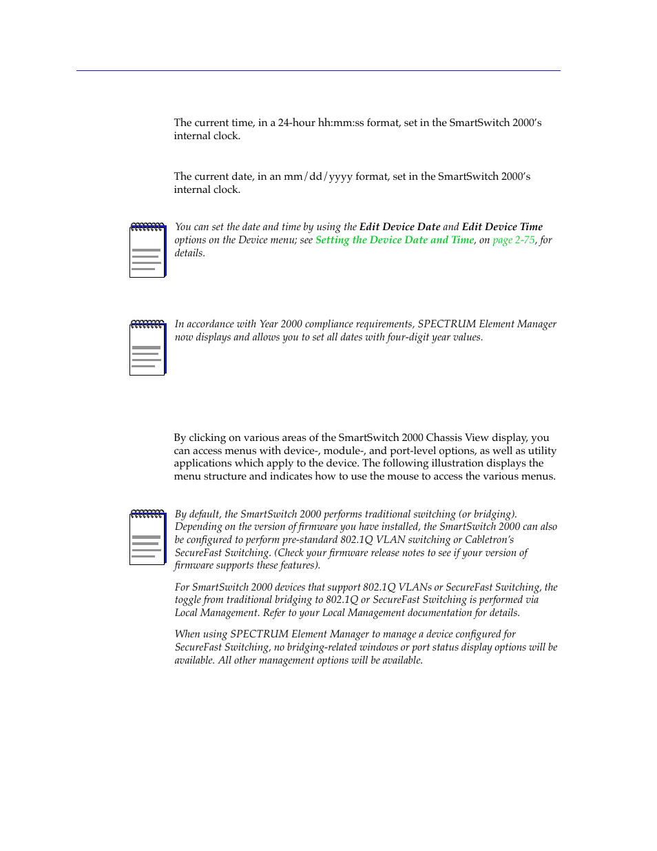 Menu structure, Menu structure -4 | Cabletron Systems 2000 User Manual | Page 26 / 196