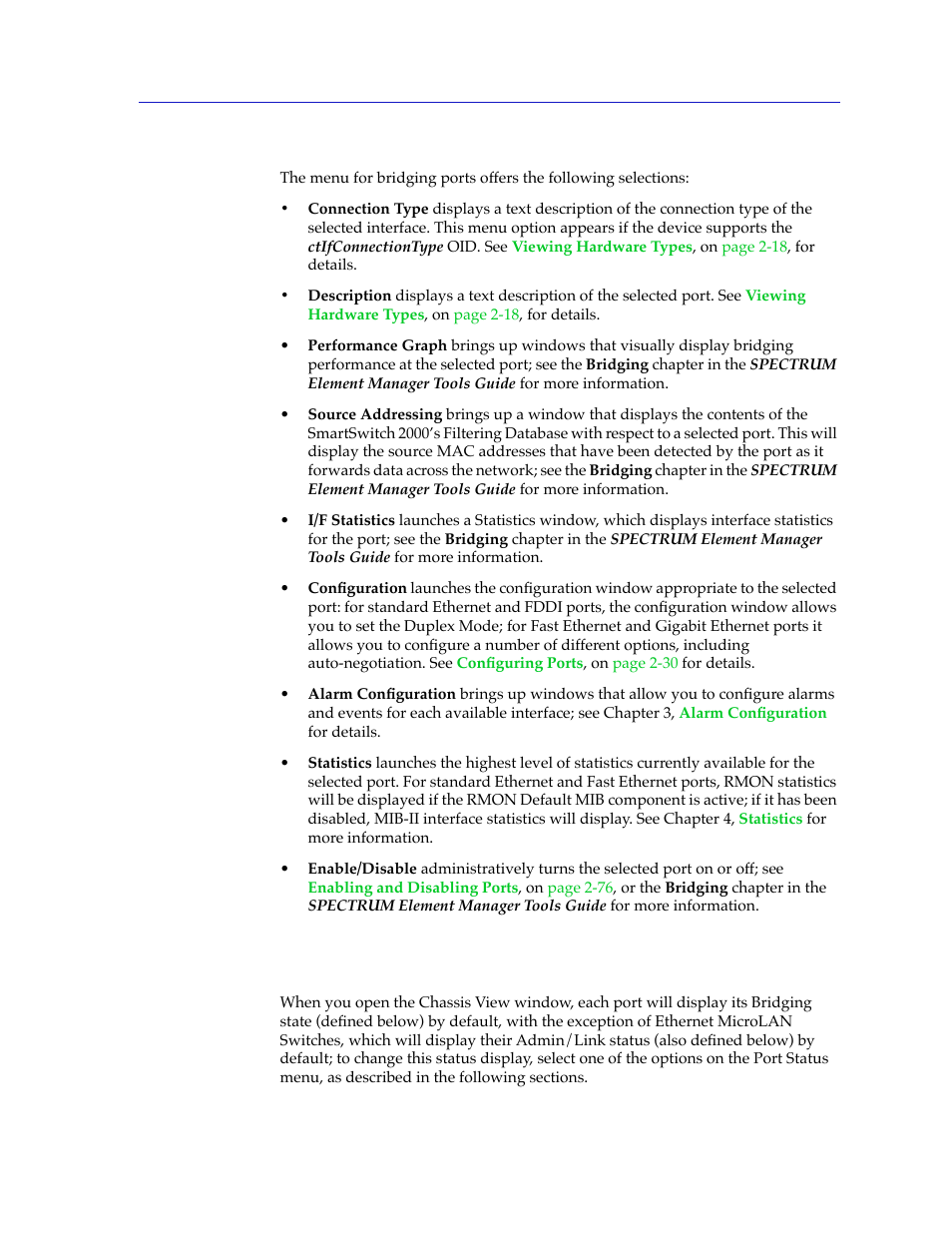 Port status displays, Port status displays -11, Port | Status displays | Cabletron Systems 2000 User Manual | Page 33 / 196