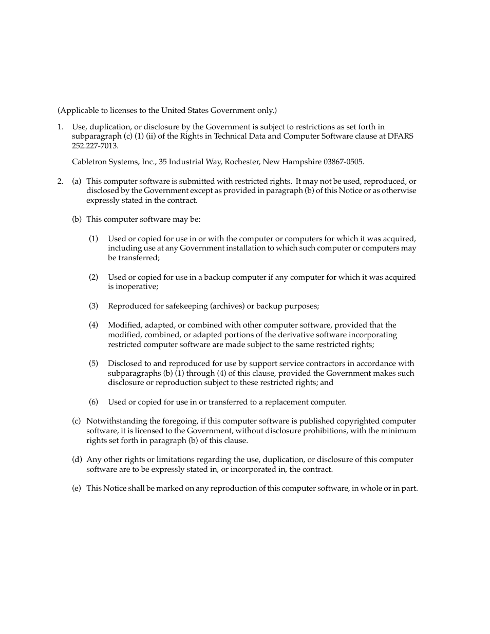 Restricted rights notice | Cabletron Systems 2000 User Manual | Page 4 / 196