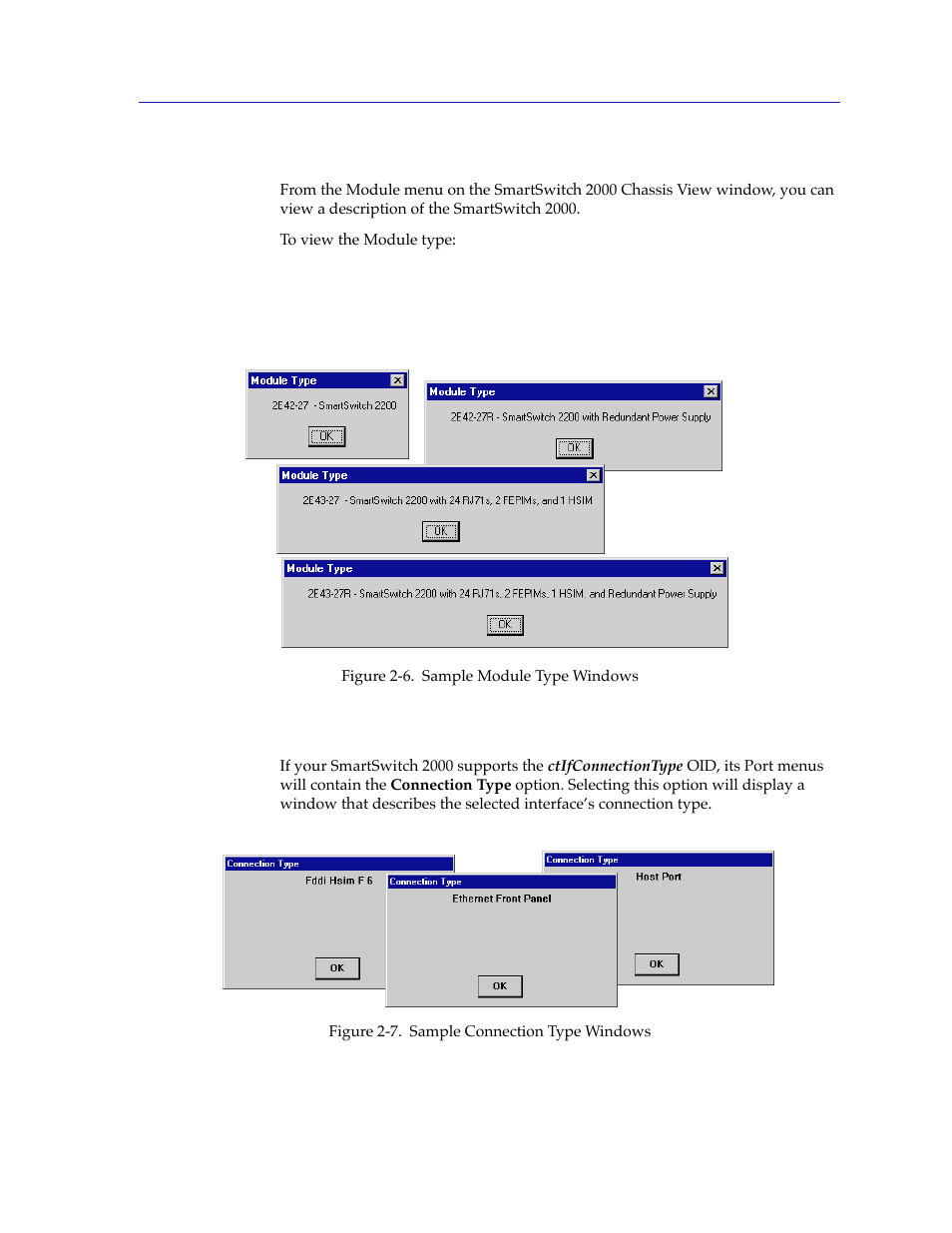 Module type, Connection type, Module type -19 connection type -19 | Cabletron Systems 2000 User Manual | Page 41 / 196