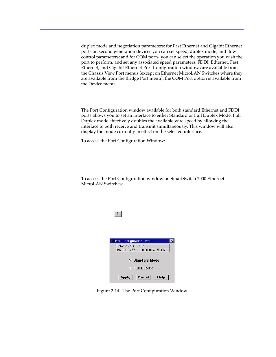 Configuring standard ethernet and fddi ports, Conþguring standard ethernet and fddi ports -31, Accessing the basic alarm conþguration window -3 | Cabletron Systems 2000 User Manual | Page 53 / 196