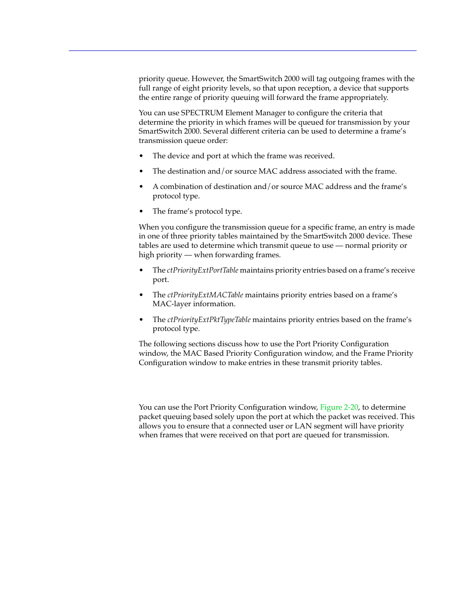 Configuring priority queuing based on receive port | Cabletron Systems 2000 User Manual | Page 73 / 196