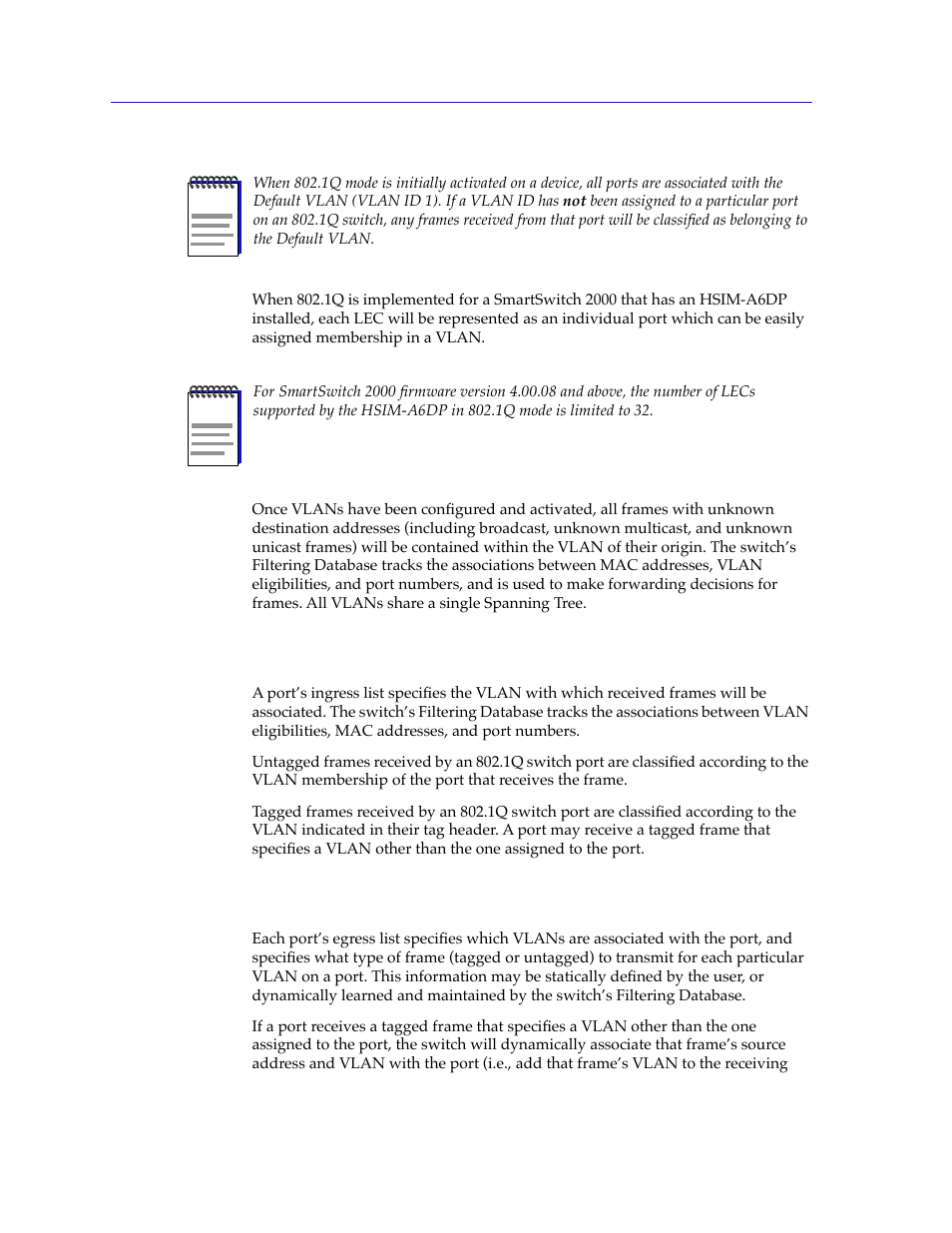 Ingress list operation, Egress list operation | Cabletron Systems 2000 User Manual | Page 84 / 196