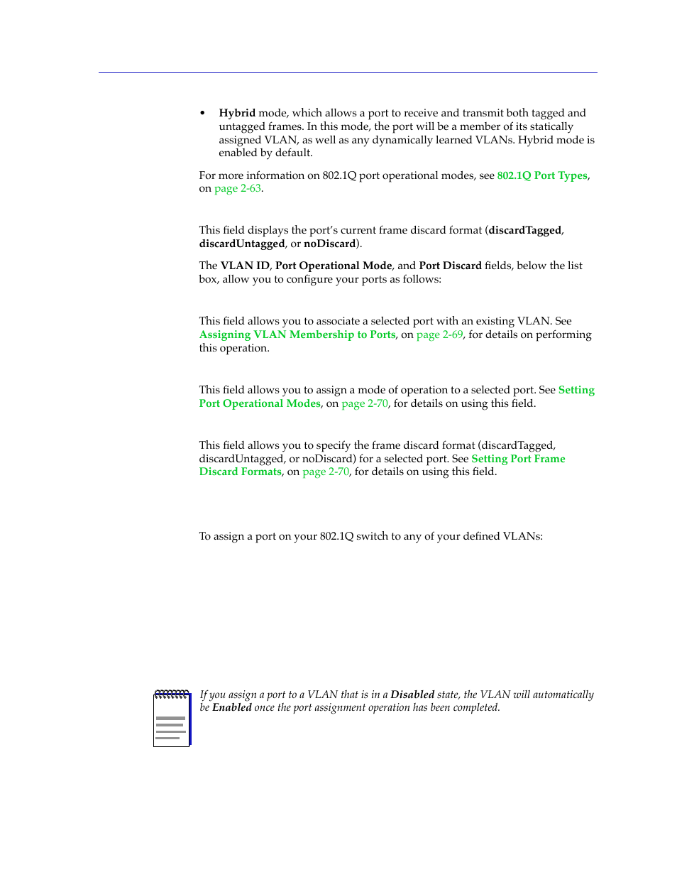 Assigning vlan membership to ports, Assigning vlan membership to ports -69 | Cabletron Systems 2000 User Manual | Page 91 / 196