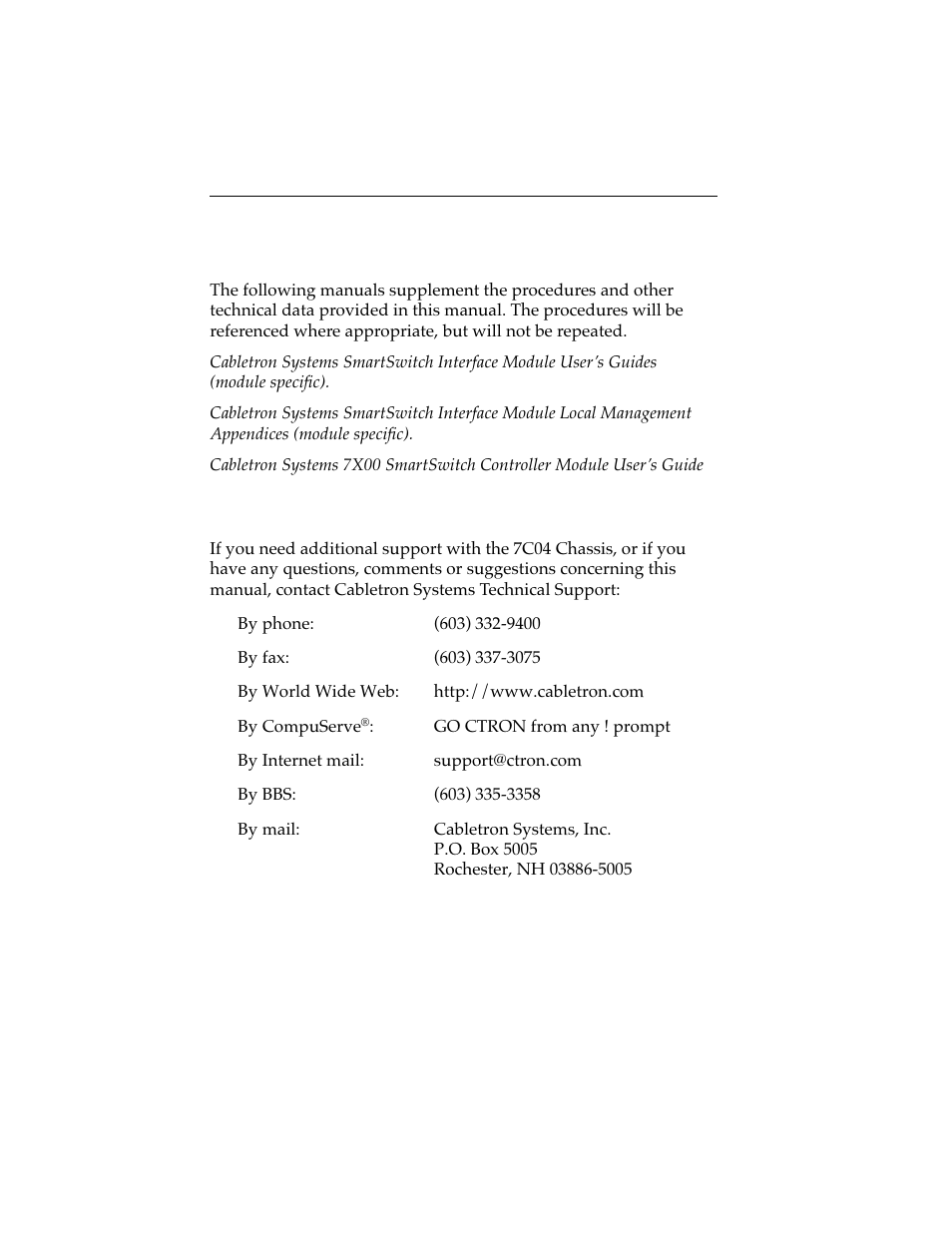 5 related manuals, 6 getting help | Cabletron Systems 7C04 Workgroup User Manual | Page 11 / 25