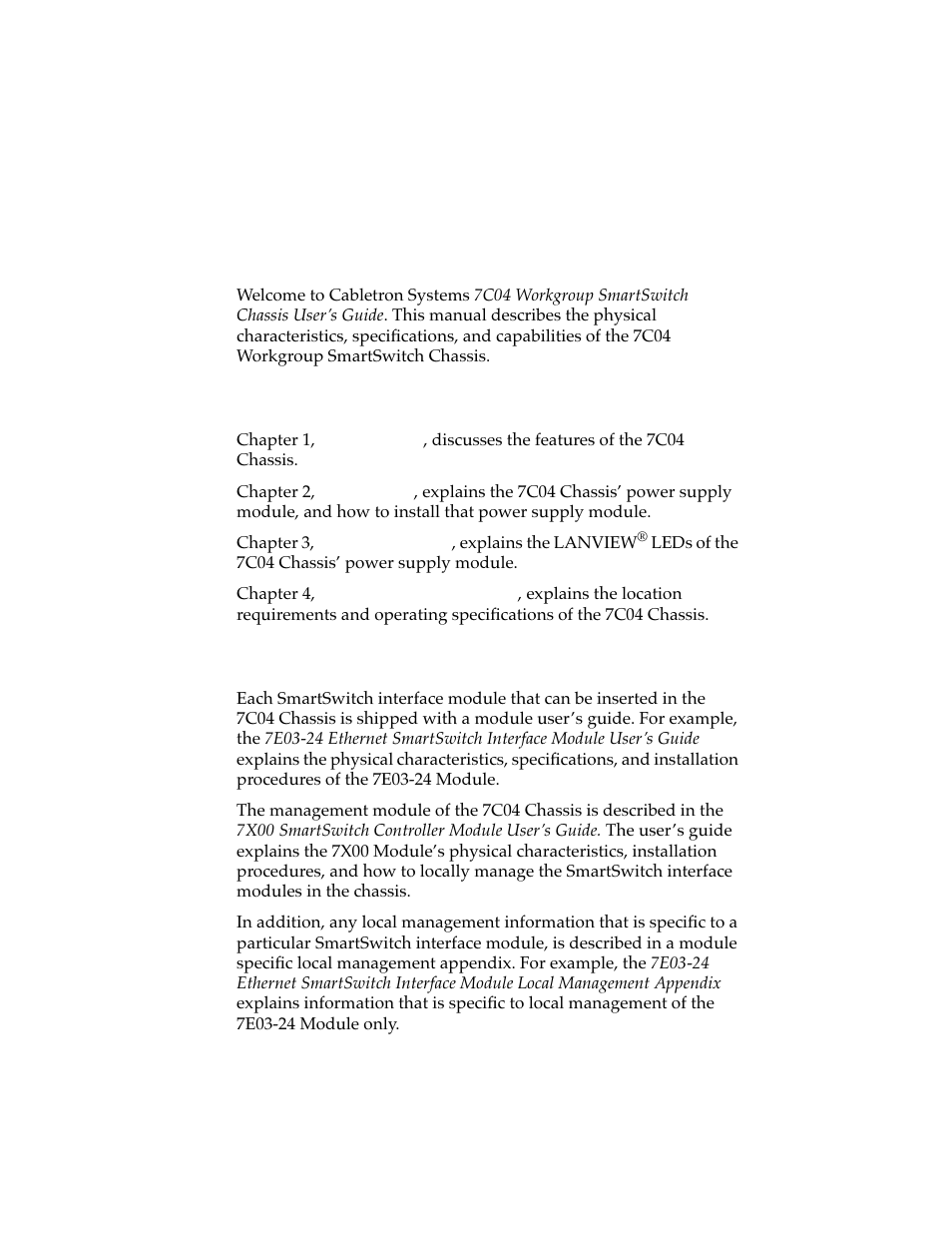 Introduction, 1 using this manual, 2 using the smartswitch manual set | Cabletron Systems 7C04 Workgroup User Manual | Page 6 / 25