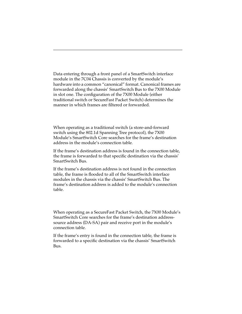 3 operations, Traditional switch, Securefast packet switch | Cabletron Systems 7C04 Workgroup User Manual | Page 9 / 25