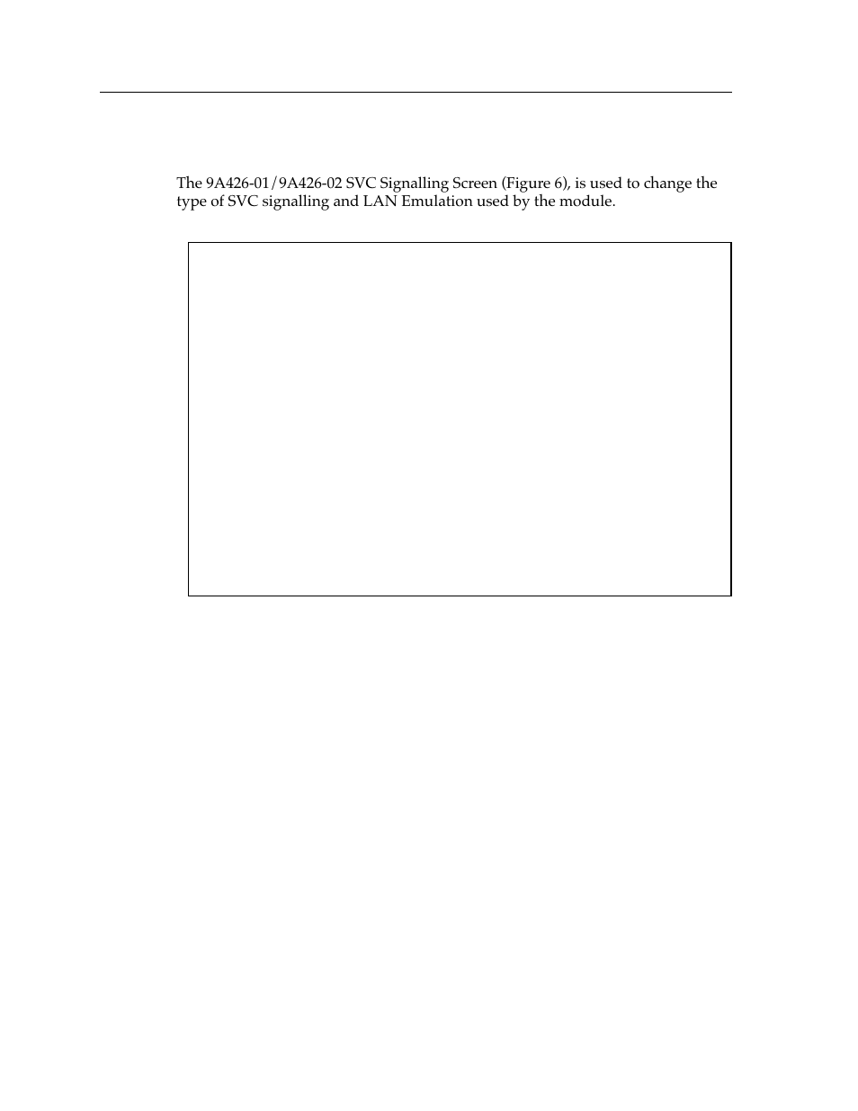 Svc signalling screen | Cabletron Systems 9A426-01 User Manual | Page 20 / 24