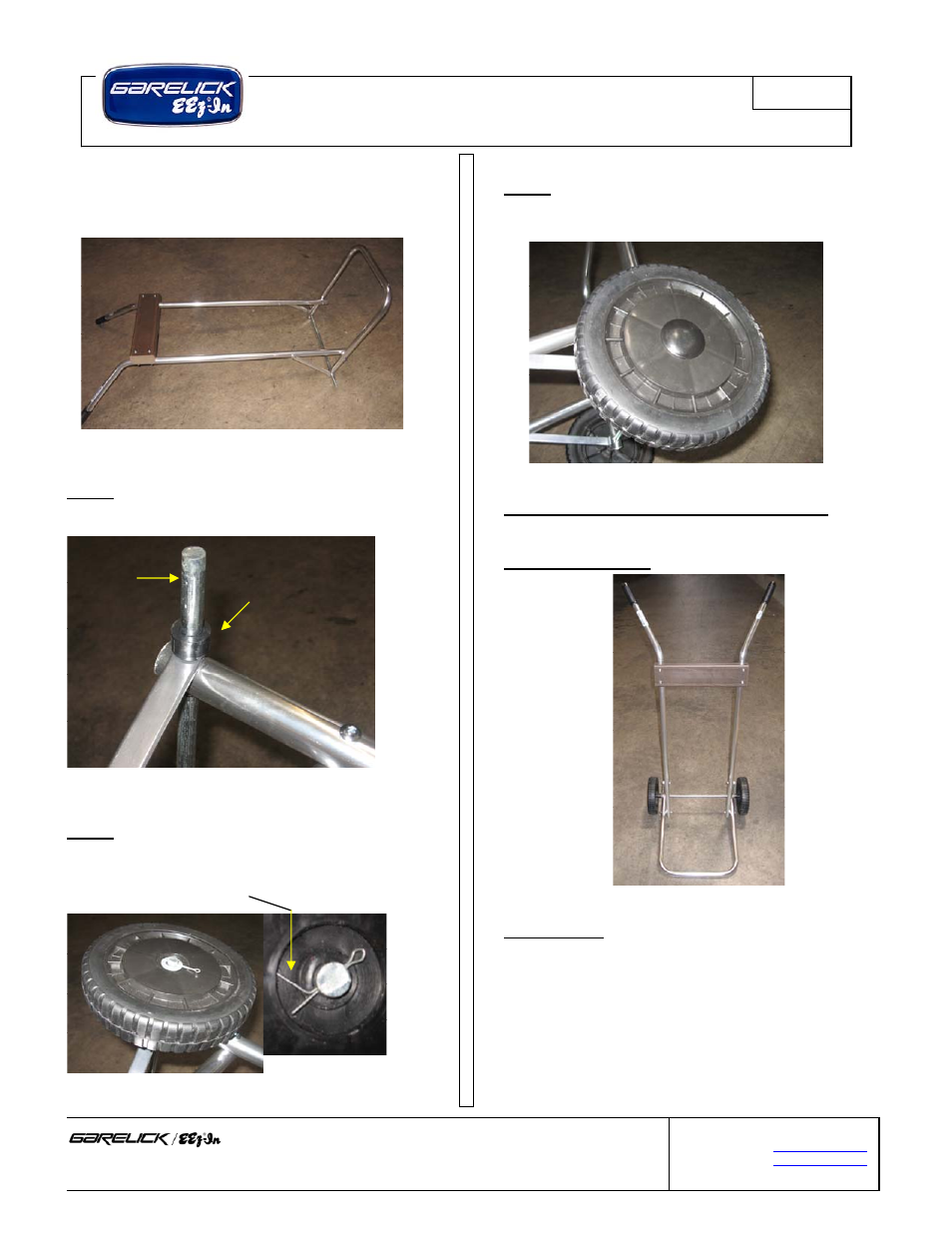 Plastic washer axel | Garelick 31400 OUTBOARD MOTOR CARRIER User Manual | Page 2 / 2