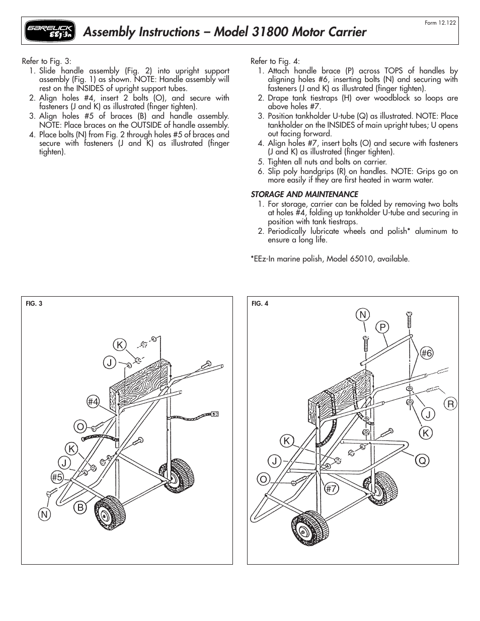 Garelick 31800 OUTBOARD MOTOR CARRIER User Manual | Page 2 / 2