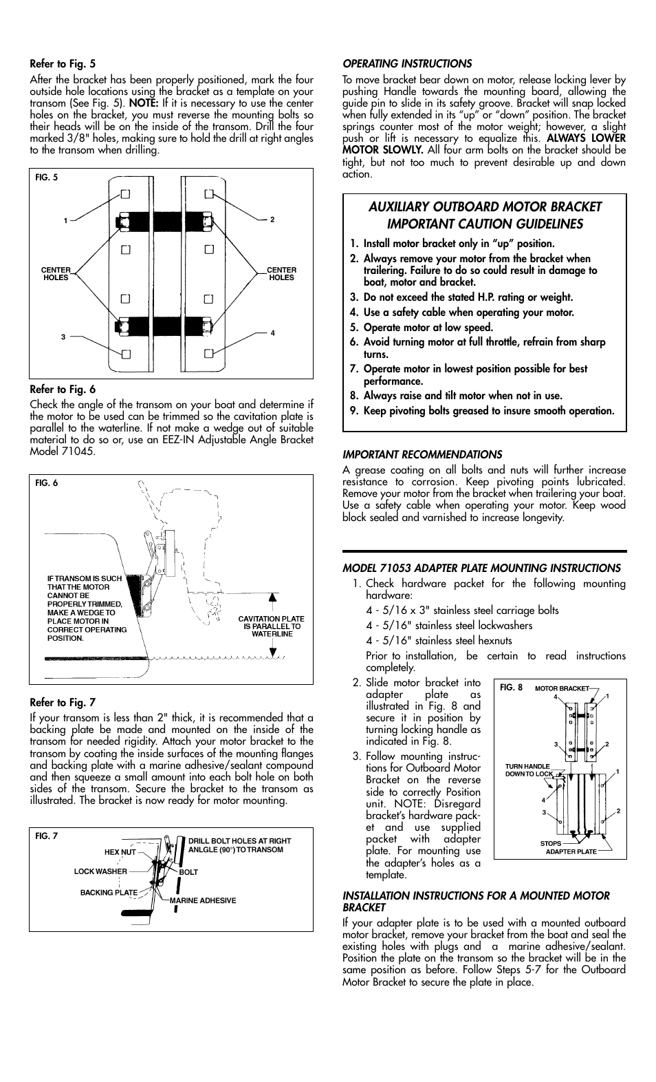 Garelick 71053 MOTOR BRACKET User Manual | Page 2 / 2